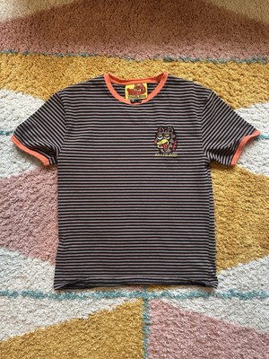 Killer Acid Men's Size Large Stripped Short Sleeve Crewneck Thick Cotton T-Shirt