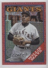 2023 Series 1988 Topps Chrome Silver Pack Red Refractor 1/5 Willie Mays HOF qo3