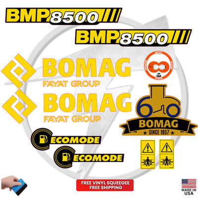 Fits BOMAG BMP8500 Decal Kit Compactor Stickers - Free Shipping