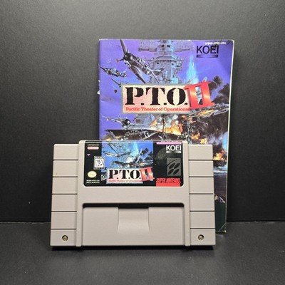 PTO II Pacific Theater Operations 2  SNES Cartrdige/Manual TESTED Free Shipping!