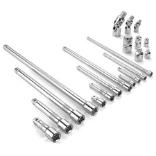 SK 20 Piece Socket Extension Set, 1/4", 3/8" and 1/2" Drive Bar,...