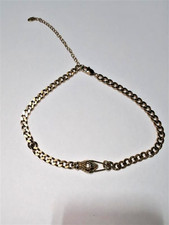 Gold Snake Choker Necklace with gemstone eyes