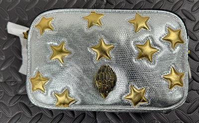 Kurt Geiger London  2-Zip Kensington Camera Bag Steel w/ Gold Stars Open Box