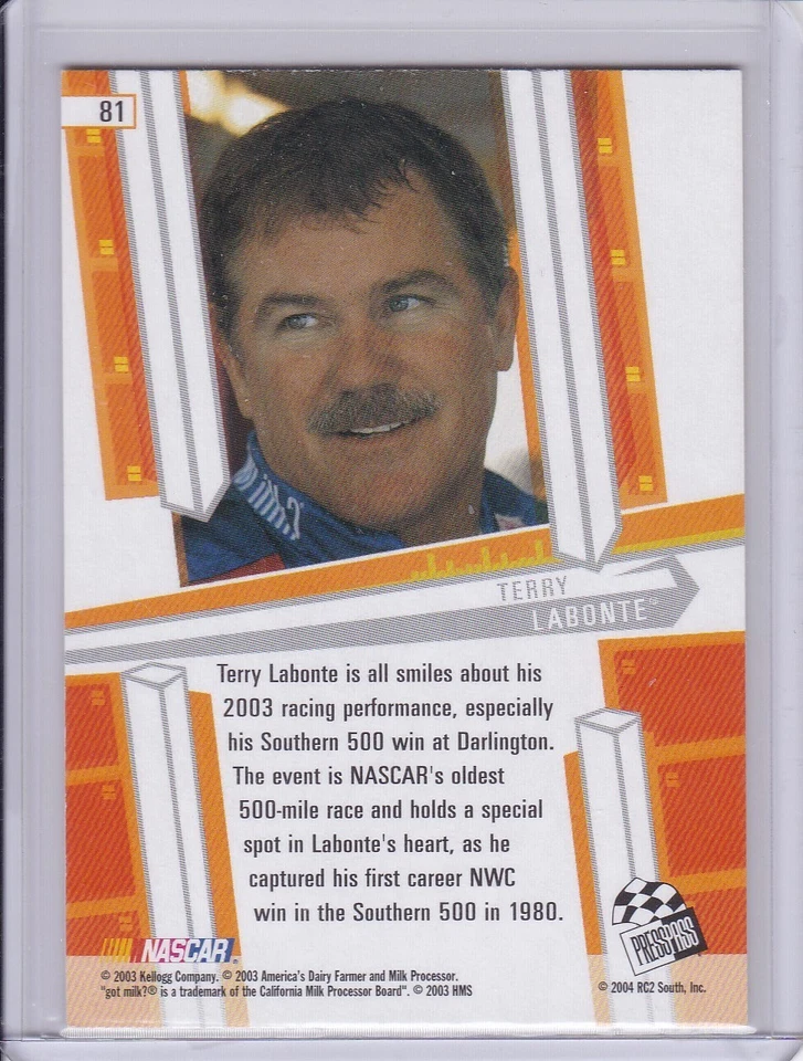Terry Labonte Lime Light 2004 Press Pass Eclipse card 81 - Image 2 of 2