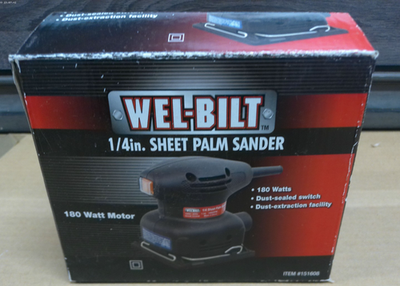 #ad WEL BILT 1 4 Sheet Palm Sander 180W Electric Finishing Sander w Box Tested Work $25.00