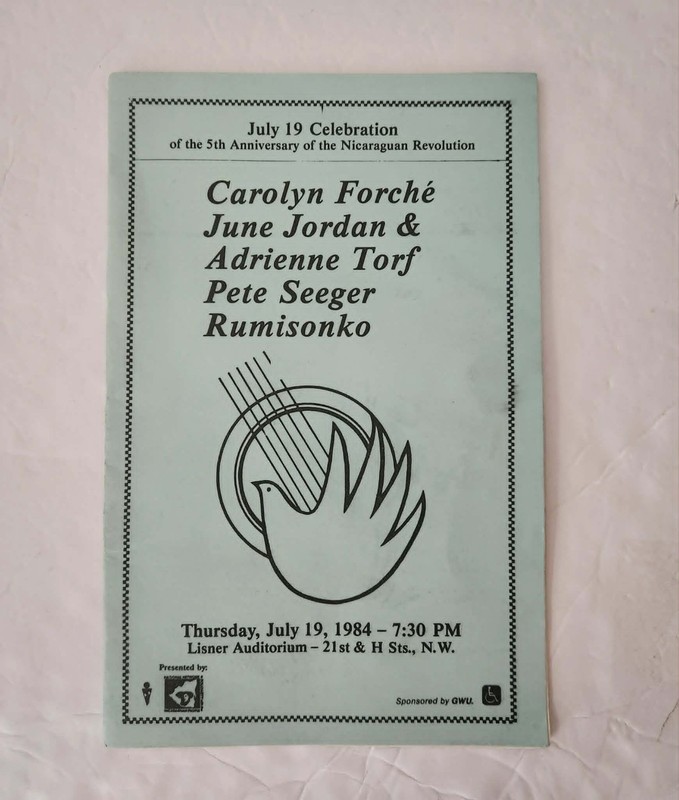 PETE SEEGER 1984 LISNER AUDITORIUM CONCERT PTOGRAM 7/19