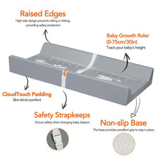 Vegan Leather Baby Changing Pad Waterproof Wipeable Changing Pad Infant Height