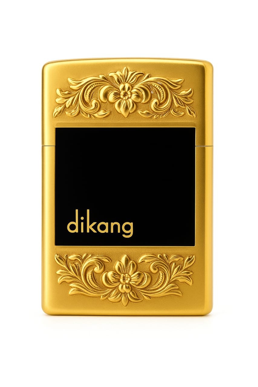 Luxury Gold Black dikang Lighter - Elegant Refillable Windproof Flame