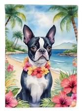 Caroline's Treasures Boston Terrier Luau Garden Flag DAC6381GF