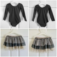 Set of Toddler Girl Dancewear Leotard and Tutu Skirt , Black 2T-3T 