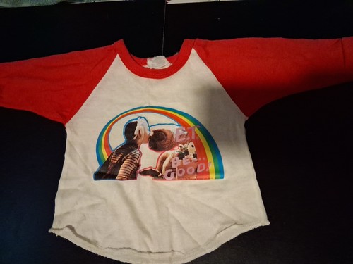 Vintage 80s E.T. The Extra Terrestrial BE GOOD Kids Youth M 12 Rainbow T-Shirt