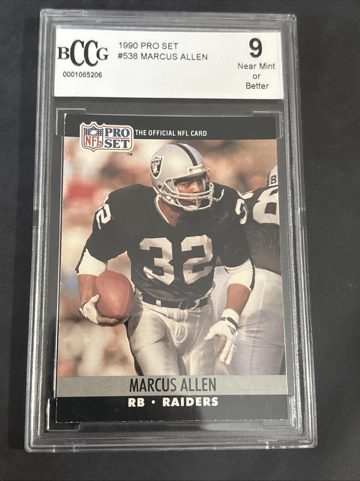 1990 Pro Set - Marcus Allen #538 BCCG Graded 9 Near Mint - Image 2 of 4