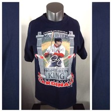 Vintage 90s St Louis Cardinals Mark McGwire Home Run King T Shirt Large VTG