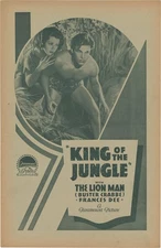 Frances Dee Buster Crabbe KING OF THE JUNGLE Original pressbook for the #167817
