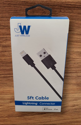Just Wireless 5' 8-Pin For Apple Cable - Black