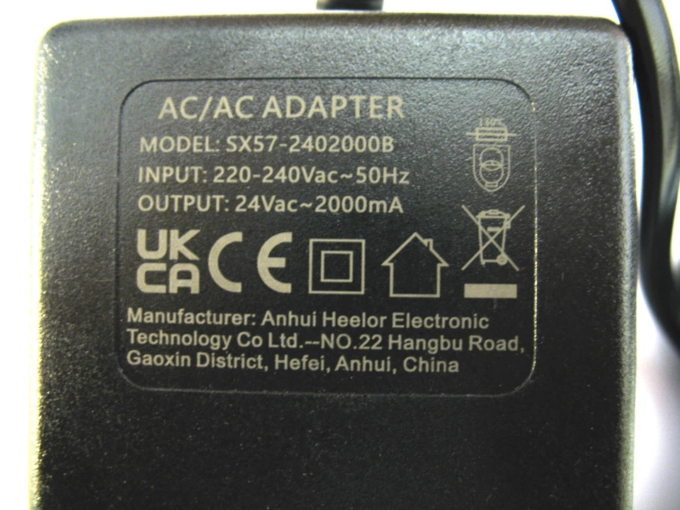 2 AMP 24 VOLT 48 WATT AC/AC POWER ADAPTOR/SUPPLY/CHARGER/TRANSFORMER SOCKET - Image 2 of 3