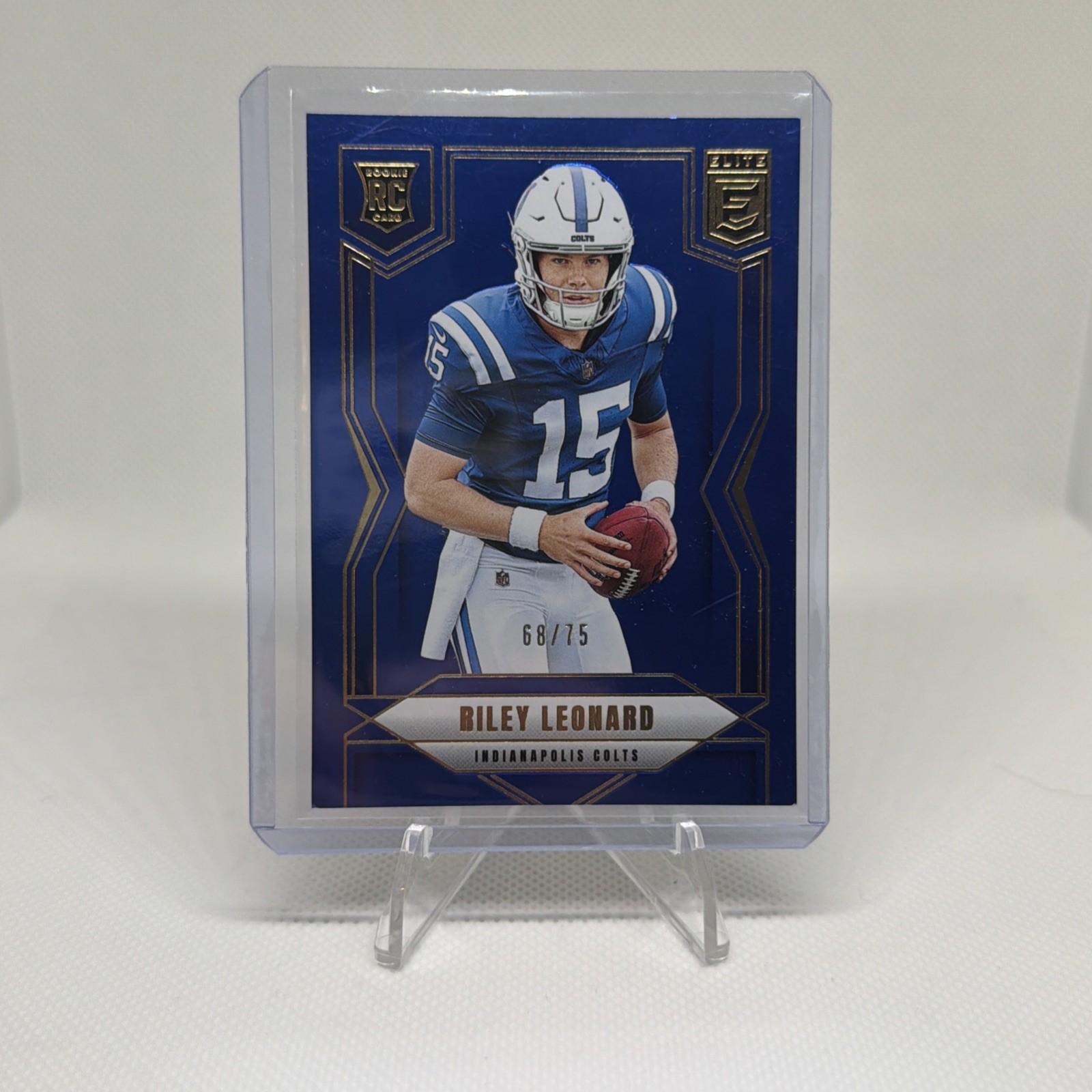 2025 Panini Donruss Elite Riley Leonard RC Blue Color Match /75 #170 Colts