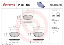 Brembo P 83 182 brake pad set, disc brake for Toyota