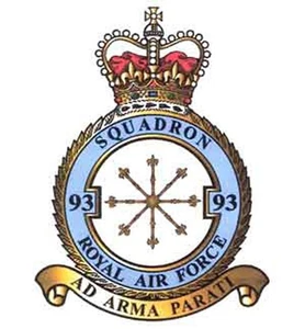 No. 93 Squadron RAF badge patch Self Adhesive Vinyl Sticker