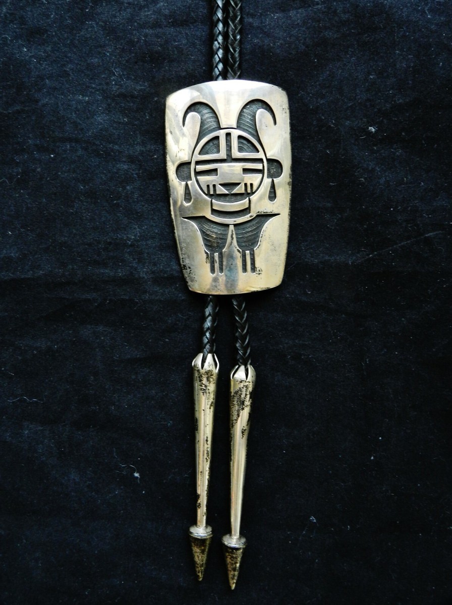 SUPERB* Bernard Dawahoya Hopi Sterling Silver Overlay Bolo SUPERB* Bernard Dawahoya Hopi Sterling Silver Overlay Bolo