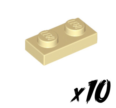 10x LEGO 3023   Platte 1x2 Platte plate   beige   tan
