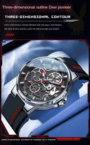 Playboy Markenuhr Trendige Wasserdicht Herrenuhr Quarzuhr - Bild 13 von 29