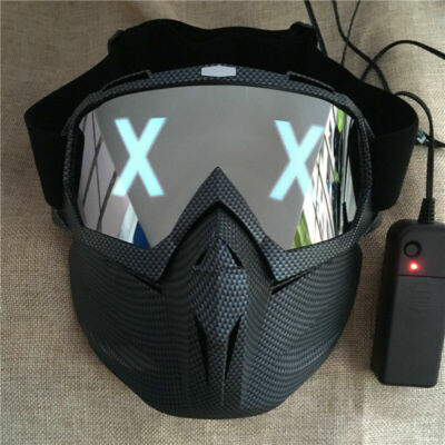 LED Light Mask DIY Refit X Glowing Eyes Masks Party DJ Cool Cosplay Prop Gift S