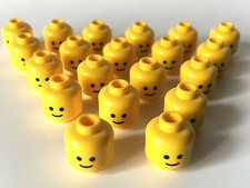 LEGO    20 x Standard Kopf in gelb, Stud Rece...