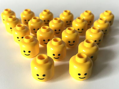 LEGO    20 x Standard Kopf in gelb, Stud Recessed  Neuware 