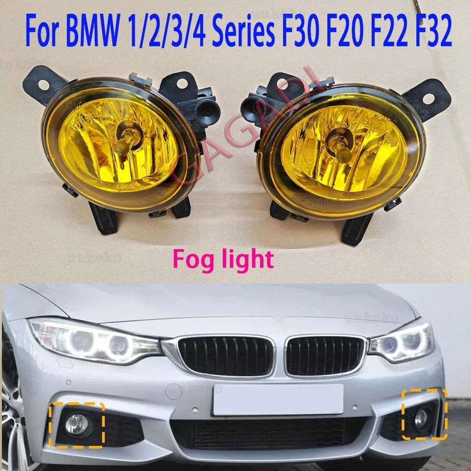 Pair Front Fog Light Yellow Lens Halogen For BMW 1/2/3/4 Series F30 F20 F22 F32 Foto 4 de 4