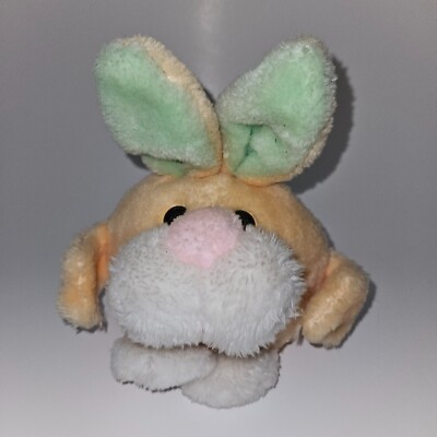 VTG MTY International Orange Bunny Rabbit Plush 8'' Stuffed Animal Easter READ