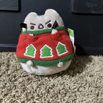 Gund 5'' Angry Pusheen the Cat in Red Ugly Christmas Holiday Sweater 2017