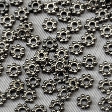 Daisy Spacer Beads 4.5mm Gunmetal Plated Alloy Q200 Per Pkg