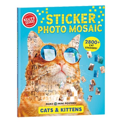 Cats & Kittens Sticker Photo Mosaic Activity Book NEW Klutz age 6-9