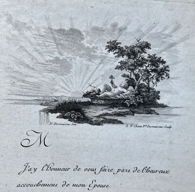 Beautiful Announcement Of Birth Virgin of / The 18th Century, Shown A Beb