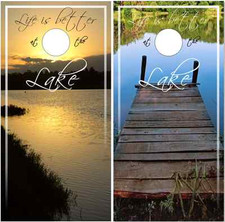 Lake Life LAMINATED Cornhole Wrap Bag Toss Skin Decal Sticker