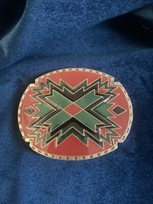 Vtg Southwestern/Native American Style Belt Buckle: 1990 Siskiyou Buckle Co