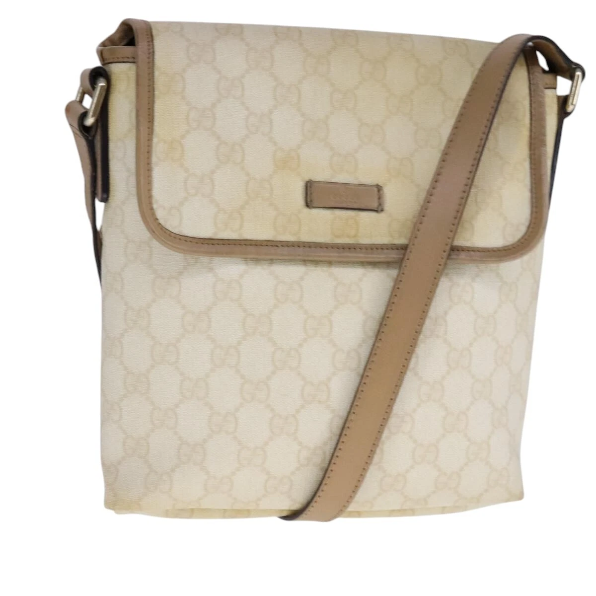 Sac à bandoulière GUCCI GG Supreme PVC beige or 223666 authentique 108900