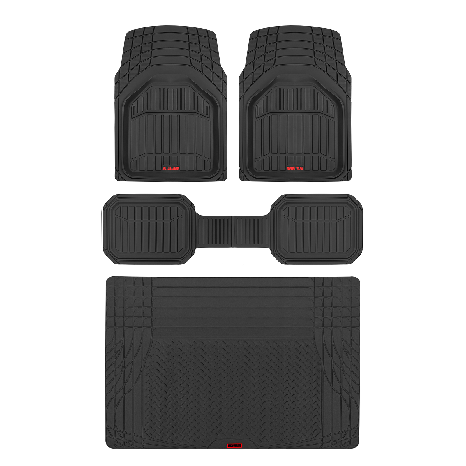 Deep Dish Floor Mats With Cargo Trunk Liner Rubber All Weather Protection Black