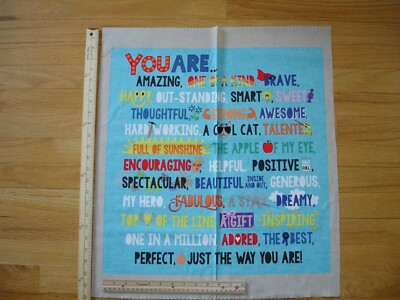 Inspirational You Are Amazing Talented Beautiful Cotton Quilt Fabric Block (Lg)