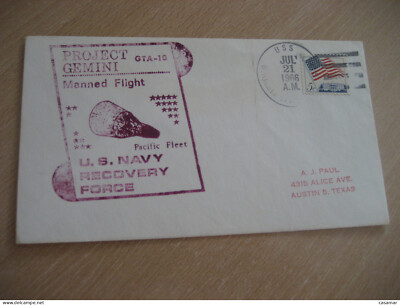 BENJAMIN USS 1966 Project GEMINI GTA-10 Manned Flight Pacific Fleet Navy Recover
