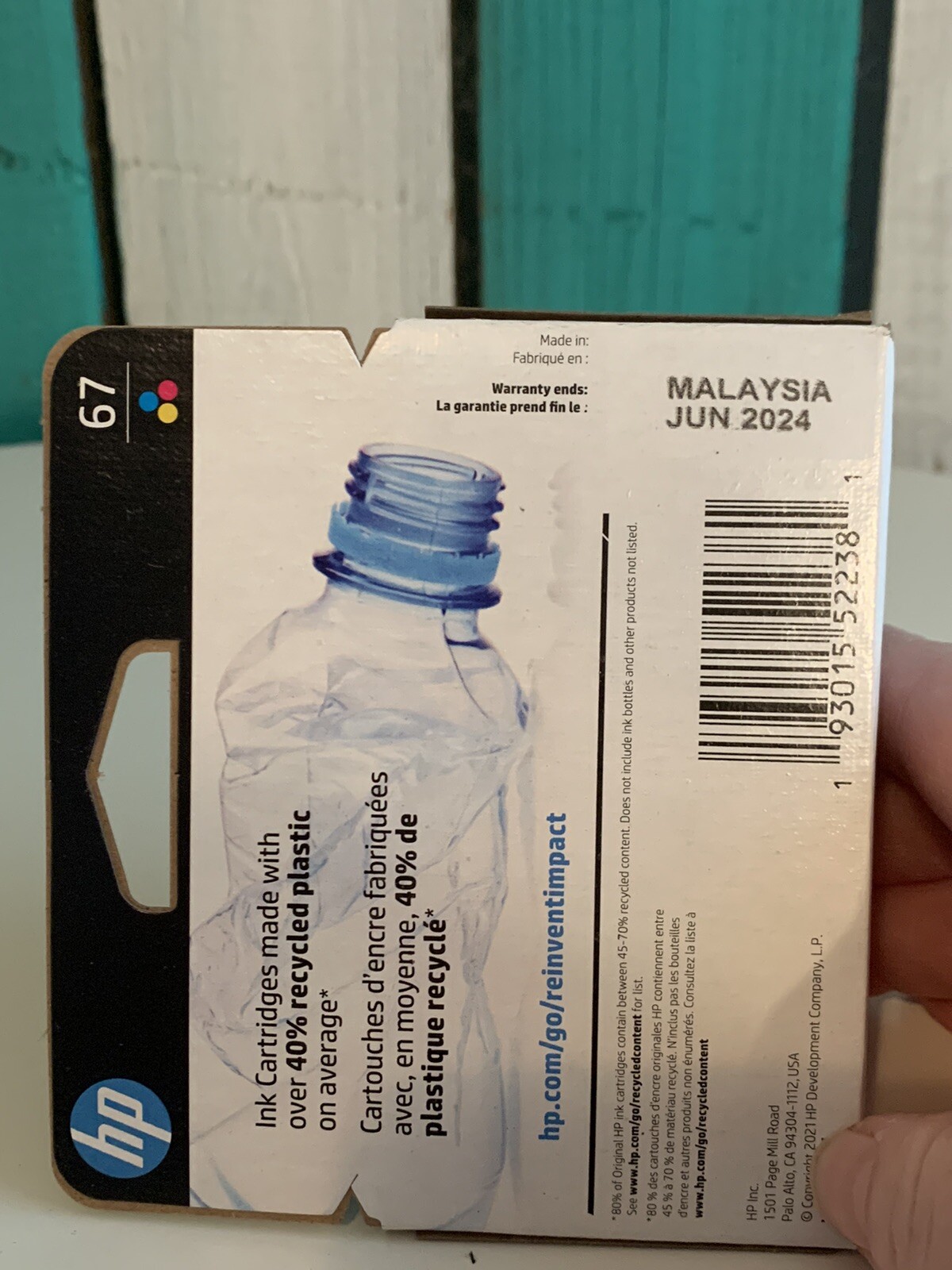 Original HP 67 Tricolor Ink Cartridge HP ENVY 6000 6400 Exp2024 NIB