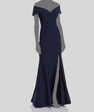 320 Aqua Women's Green Off The Shoulder Cap Sleeve V-Neck Gown Dress Size 2