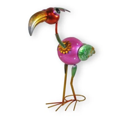 Metallfigur Vogel Figur Gartenfigur exotischer Vogel 50 cm Blechfiguren Garten - Bild 1 von 4