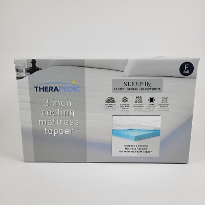 THERAPEDIC 3 In 1 Mattress Topper-Soft/Cool Sleep-RX (Full Size) New In Box