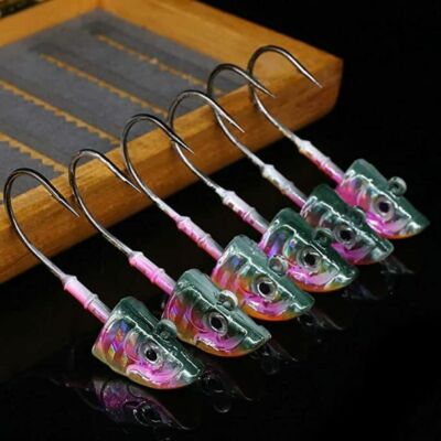 10 Pack Painted Jig Heads 3D Eyes Swimbait Jig Heads FAST USA