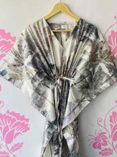 Indian Vintage 100% Cotton Long Beach Maxi Kaftan Dress One Size Caftan Kimono