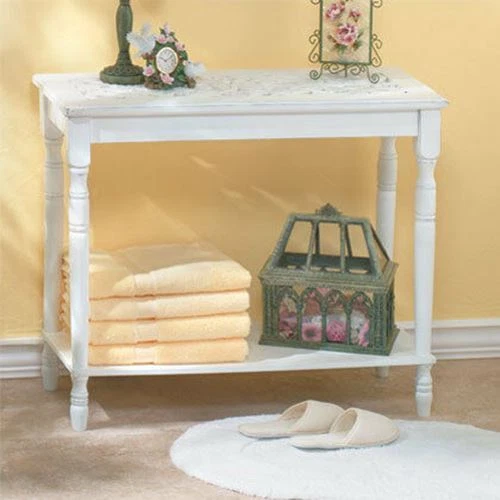 Distressed white sofa table deals