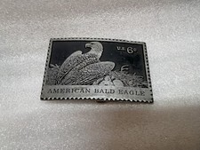 Vintage American Bald Eagle .06 Cents US Postage Stamp Metal Belt Buckle