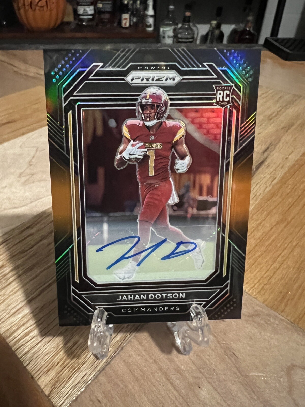 2022 Panini Chronicles Jahan Dotson RC Prizm Black Orange Auto /75 Rookie